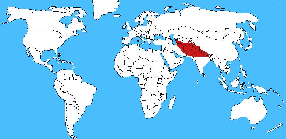 Mappa diffusione Cobra del Caspio – Naja oxiana