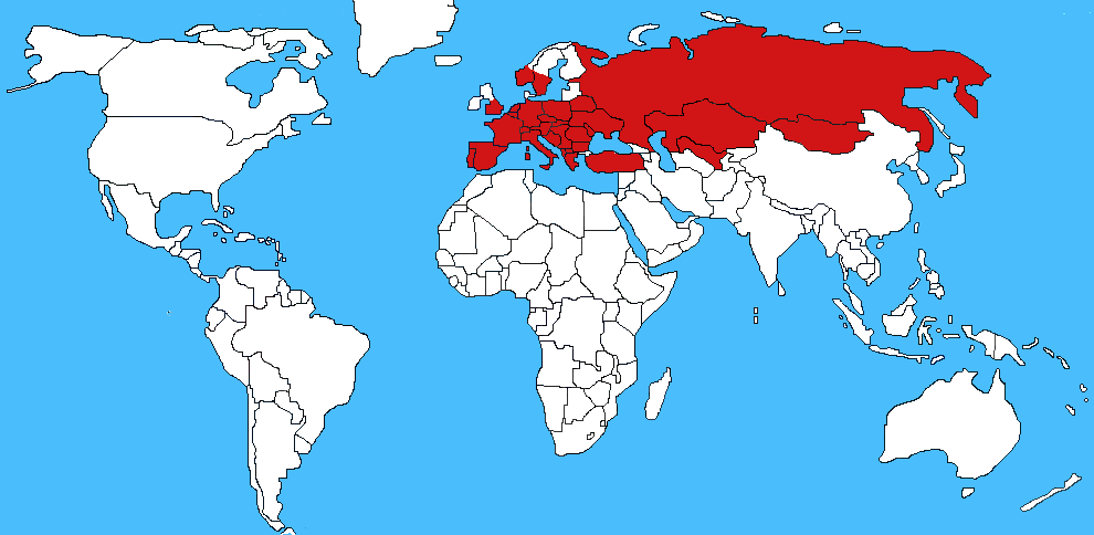 Mappa diffusione Mosca Spagnola - Lytta vesicatoria