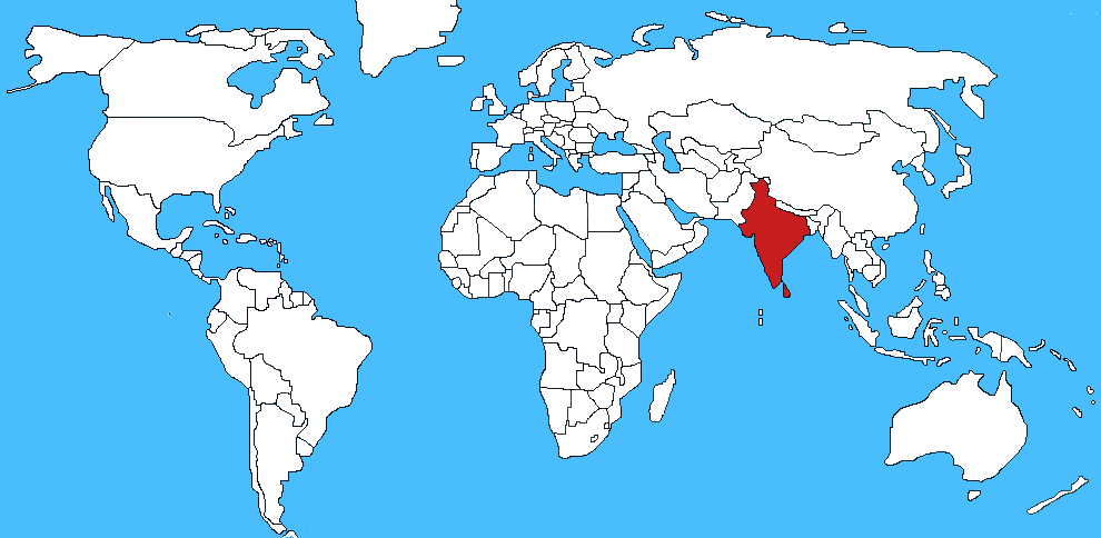 Mappa diffusione Poecilotheria regalis - Tarantola ornamentale indiana